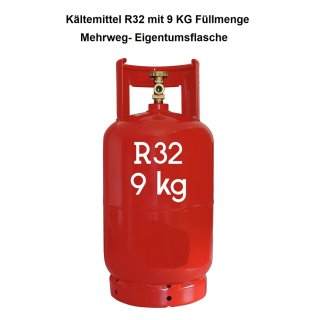 K&auml;ltemittel R32 Mehrwegflasche/Eigentumsflasche mit 9 Kg F&uuml;llmenge