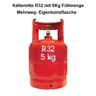 Kältemittel R134a Mehrwegflasche 900g Füllmenge Anschluss 1/4" SAE 