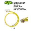 Refco High Quality Kältemittelschlauch, Füllschlauch 1/4" SAE 90 cm, gelb