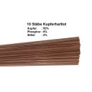 10 St&auml;be Kupferhartlot 2x2x500mm Kupfer Phosphor Silber L-Ag2P (CU92% P6% AG2%)