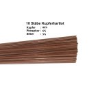 10 St&auml;be Kupferhartlot 2x2x500mm Kupfer Phosphor Silber L-Ag5P (CU89% P6% AG5%)