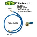 Refco High Quality Kältemittelschlauch, Füllschlauch 1/4" SAE 90 cm, blau