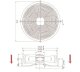 Axiallüfter mit Schutzgitter saugend 400 mm 380V
